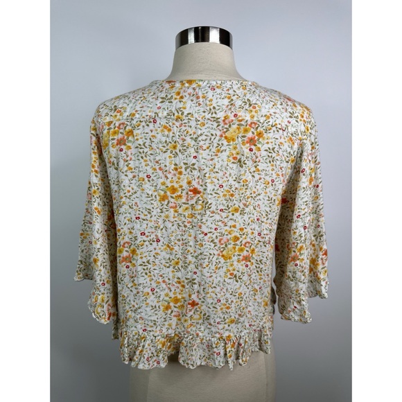Cynthia Rowley fairy floral half sleeve bohemian Multicolor Blouse - Picture 4 of 11